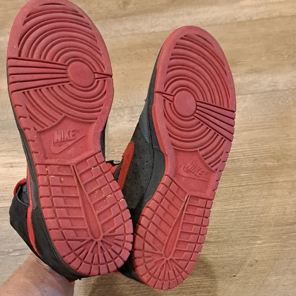 Sold On DP Nike Dunk High Gray 317982-062 Red Suede 2008 Rare Black Bred Mens 9 - Picture 8 of 8